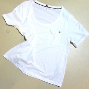 Hilfiger white T shirt light summer 38 " chest  says S/P